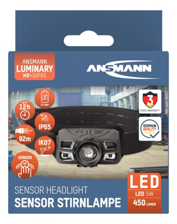 Latarka czołowa LED Ansmann HD450FRS 450 lm aku