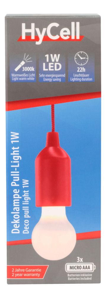 Lampa LED HyCell PL1W 25 lm 3xAAA czerwona